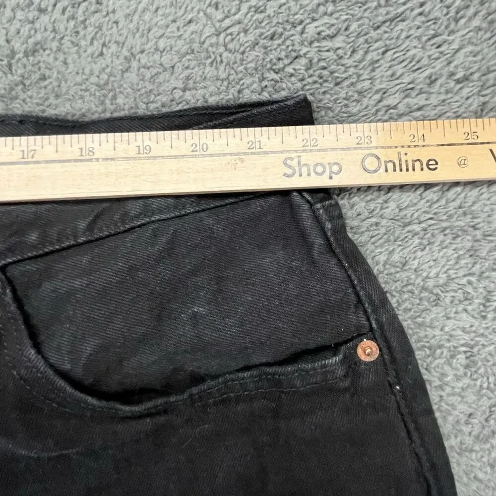 Levis 501 Jeans Mens 44x30 Black Regular Straight Button‎ Fly Dark Denim